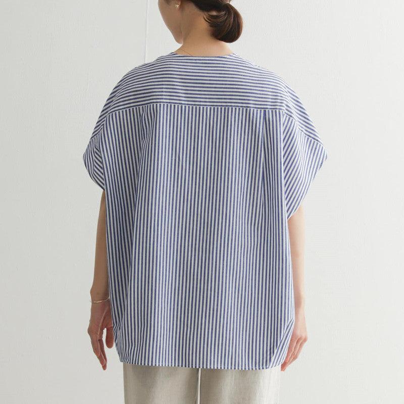 Women's Round Neck Striped Sleeveless Top - Trendha