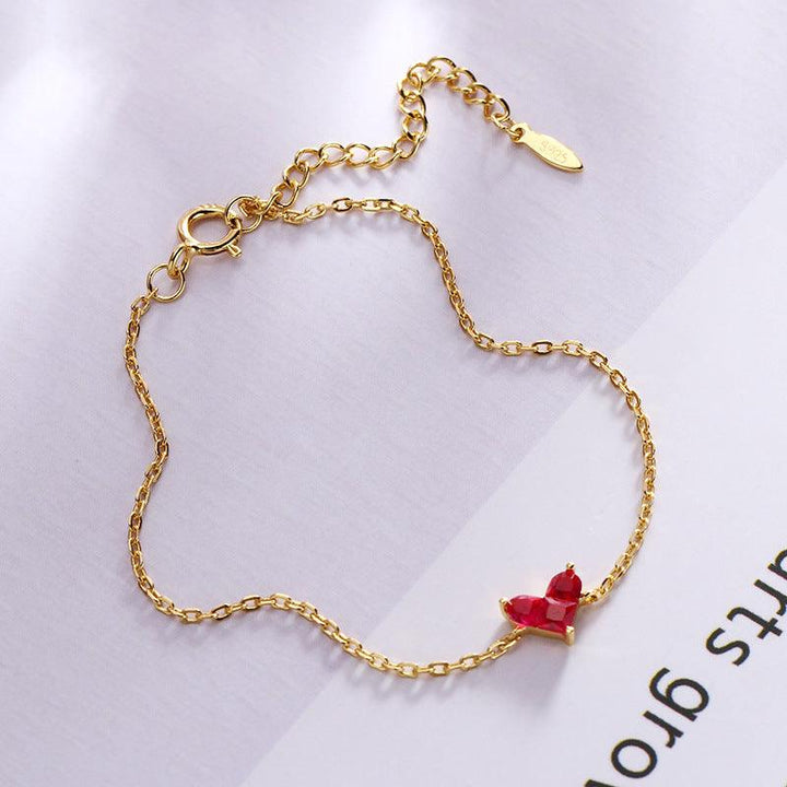 Women's Simple Light Jewelry Stitching Heart Zircon Bracelet - Trendha