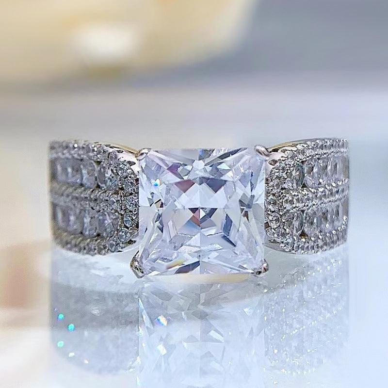Zircon Ring Simulation Wedding Ring Women's Ring - Trendha
