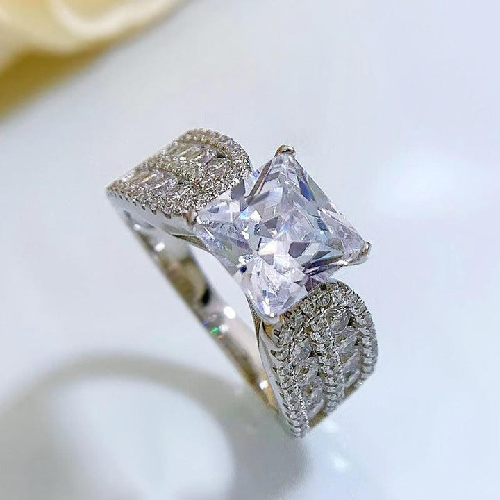 Zircon Ring Simulation Wedding Ring Women's Ring - Trendha