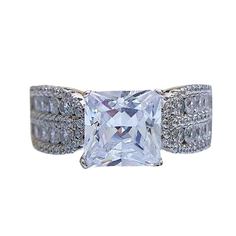 Zircon Ring Simulation Wedding Ring Women's Ring - Trendha