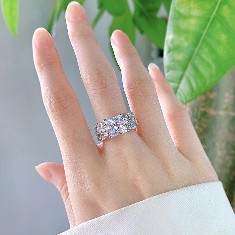 Zircon Ring Simulation Wedding Ring Women's Ring - Trendha