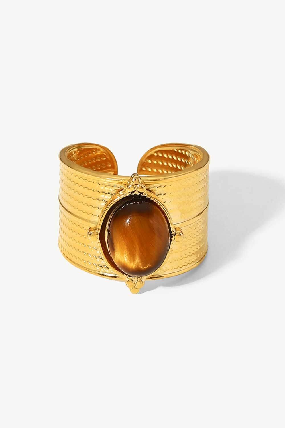 18K Gold-Plated Wide Open Ring - Trendha