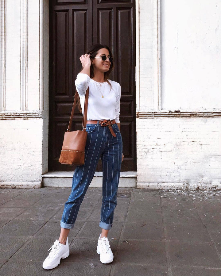 Stretch striped jeans - Trendha