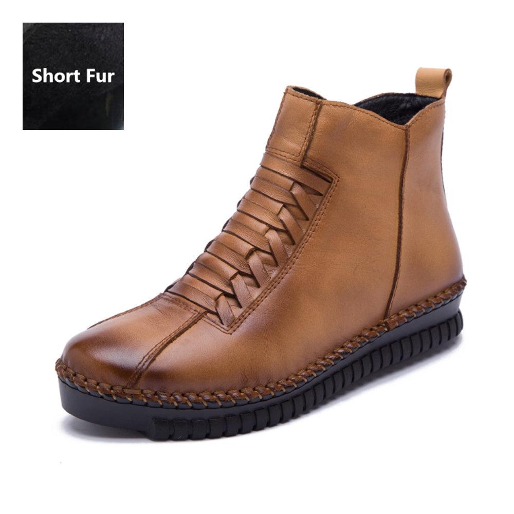 Leather shoes snow boots - Trendha