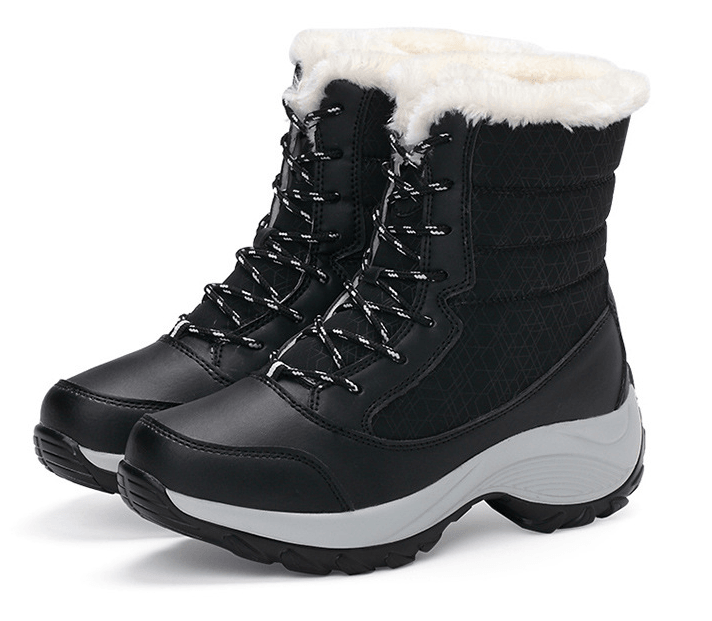 Snow Boots Female High To Help Waterproof Ladies Cotton Shoes Boots Plus Velvet Shoes - Trendha
