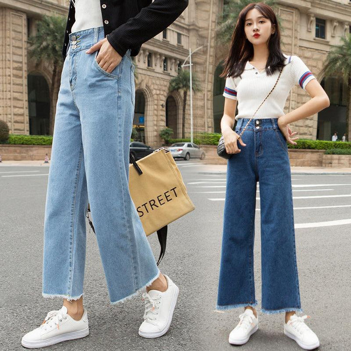 Women's Jeans High-Waisted Straight-Leg Jeans Spring Women's Cropped Trousers - Trendha