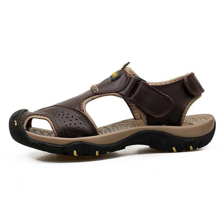 Large Size Two-layer Leather Toe Outdoor Casual Sandals - Trendha