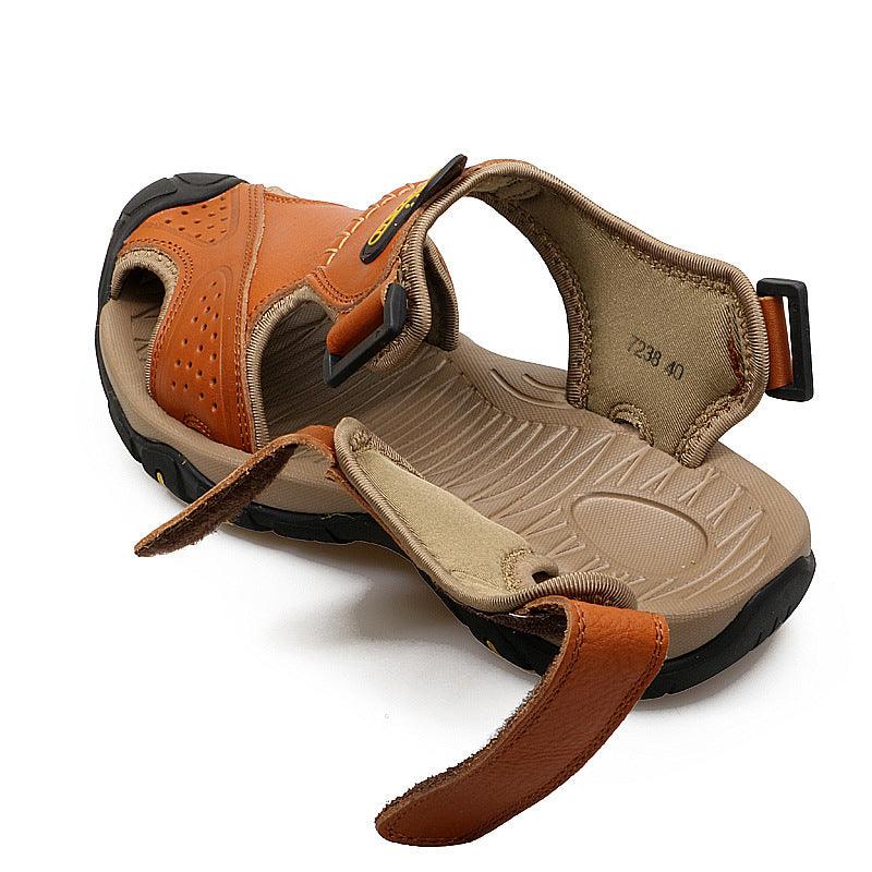 Large Size Two-layer Leather Toe Outdoor Casual Sandals - Trendha