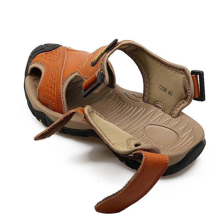 Large Size Two-layer Leather Toe Outdoor Casual Sandals - Trendha