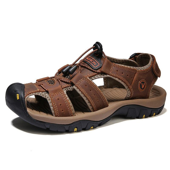 Baotou Anti-Collision Breathable Casual Leather Sandals - Trendha