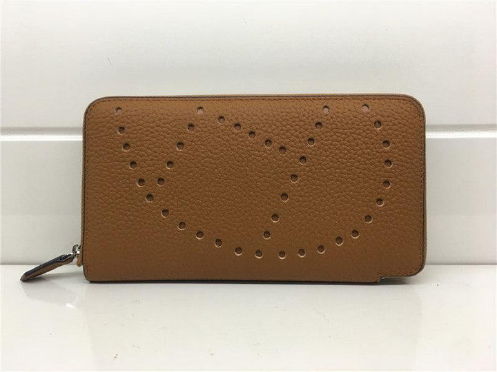 Lychee Pattern Top Layer Cowhide Classic Clutch - Trendha