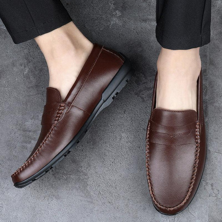 Peas Shoes Men's Wholesale British Driving Toe Layer Cowhide Pedal - Trendha