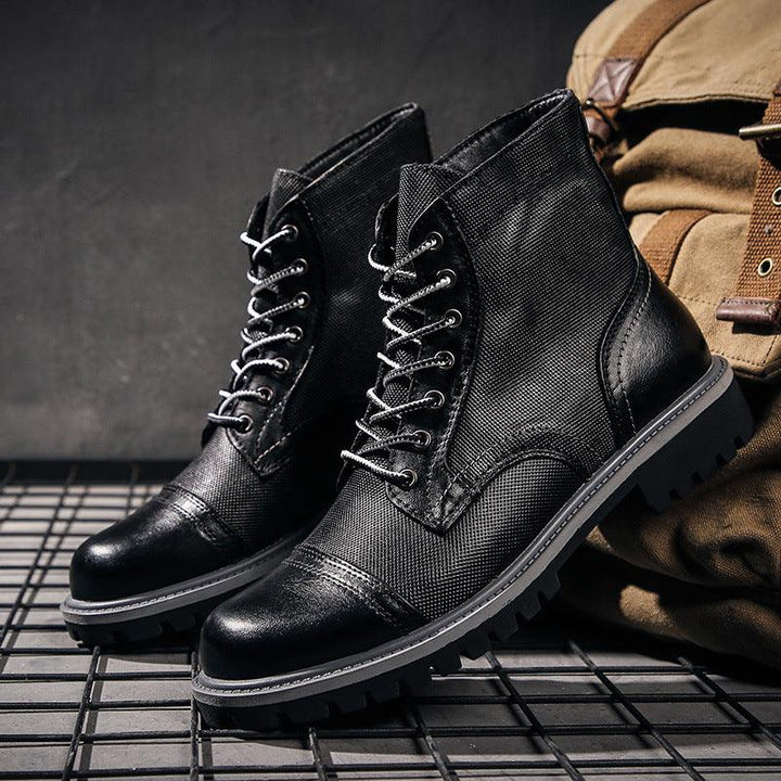 Vintage leather overalls desert boots - Trendha