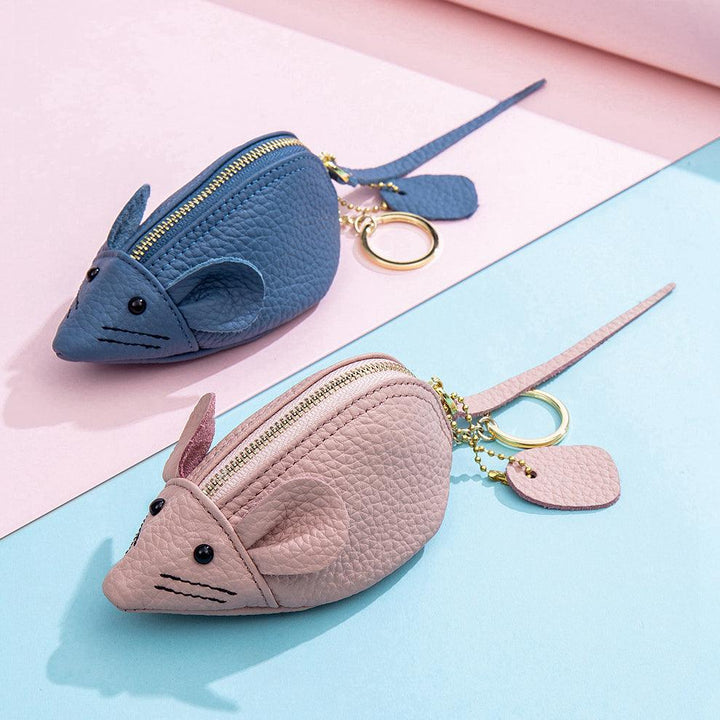 First Layer Cowhide Coin Purse, Leather Key Case, Mini Key Case - Trendha