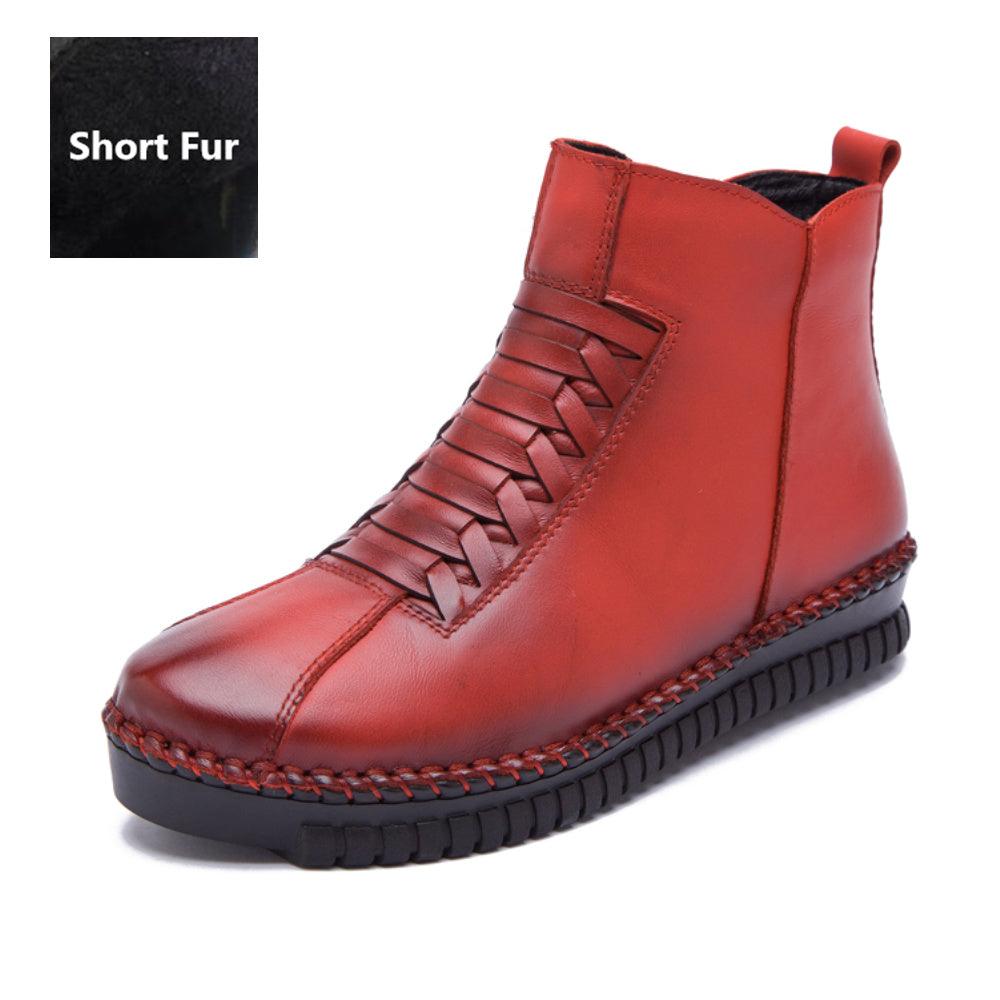Leather shoes snow boots - Trendha