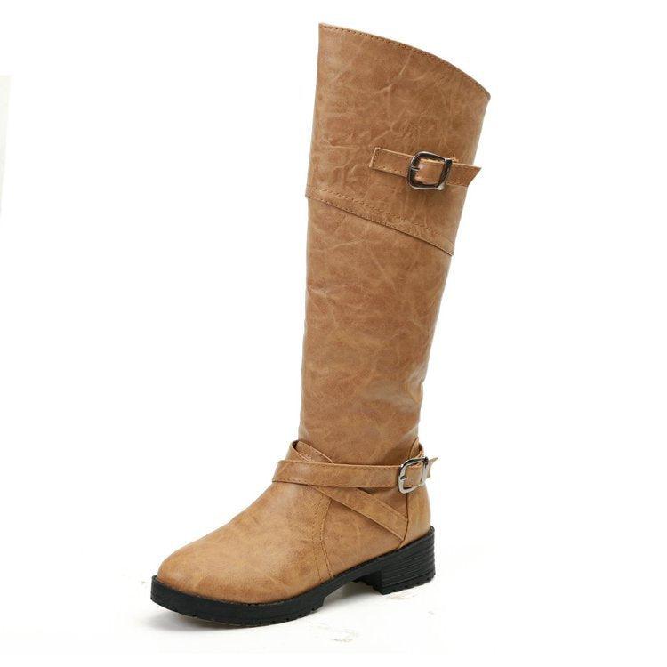New Women's Boots With Low HeeAnd round head side - Trendha