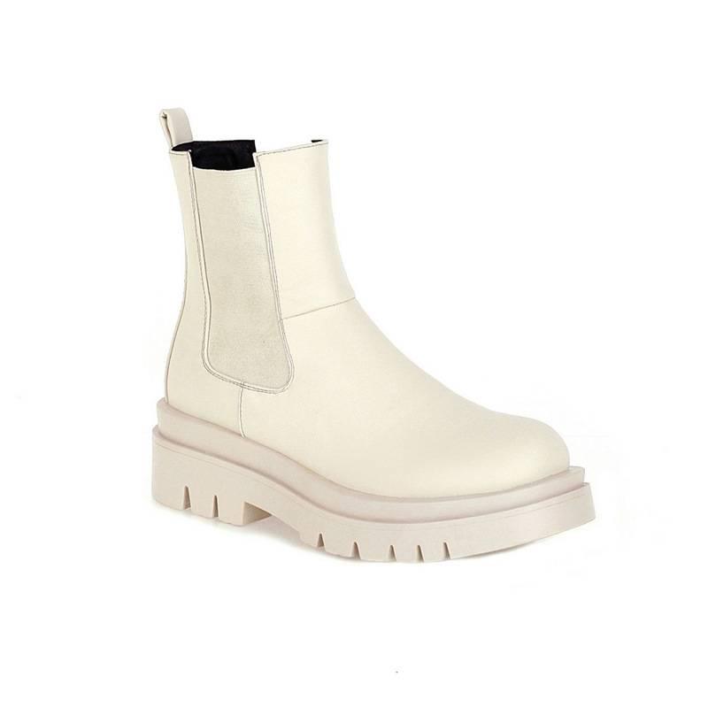 British style mid-heel platform knight boots - Trendha