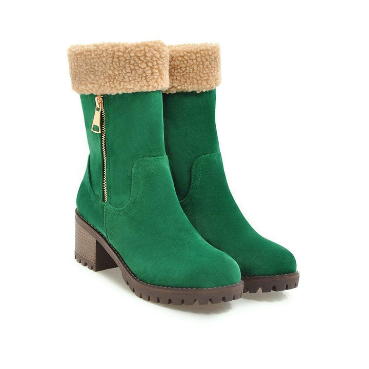 Short Plush Rubber Snow Boot - Trendha