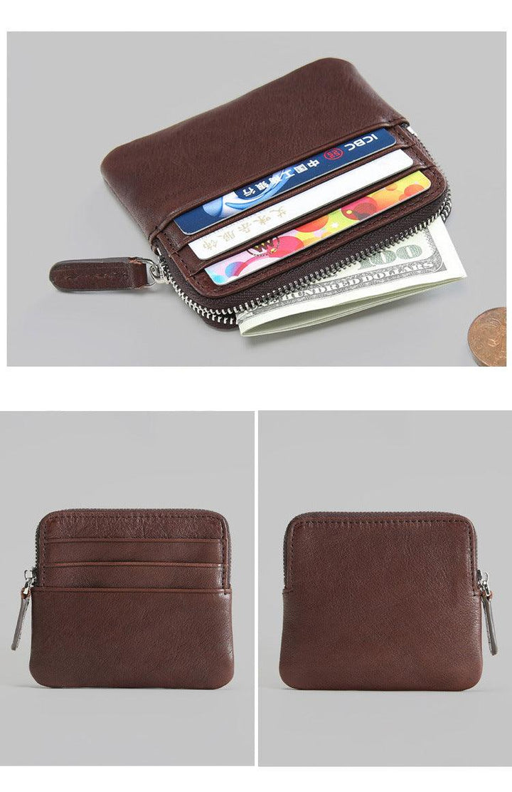 Leather Horizontal Wallet Retro First Layer Cowhide Ultra-thin - Trendha