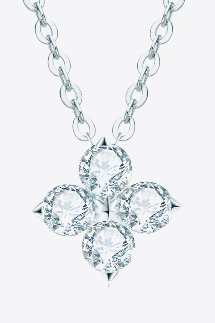 Moissanite Four Leaf Clover Pendant Necklace - Trendha