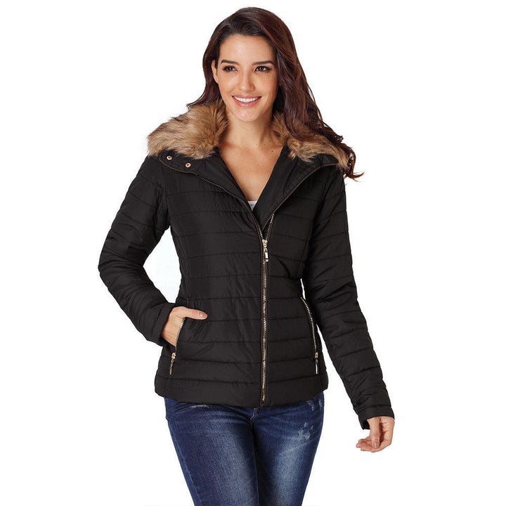 New Imitation Fur Collar Long-sleeved Cotton Jacket Women - Trendha