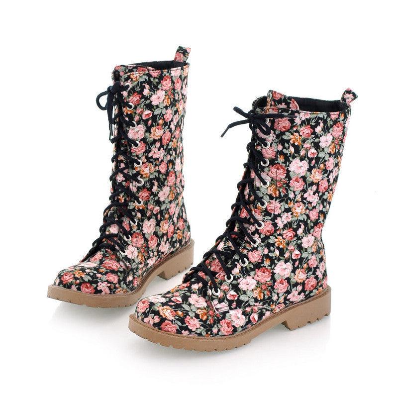Printed Martin boots - Trendha