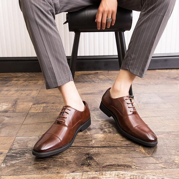 British Style Three-joint Men's Pointed Toe Shoes - Trendha