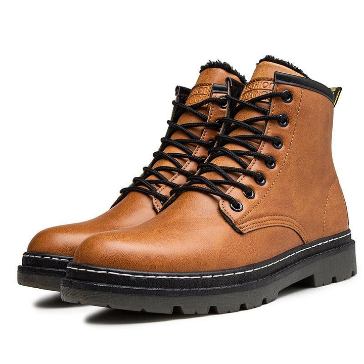 Martin boots men's leather boots cowboy casual shoes - Trendha