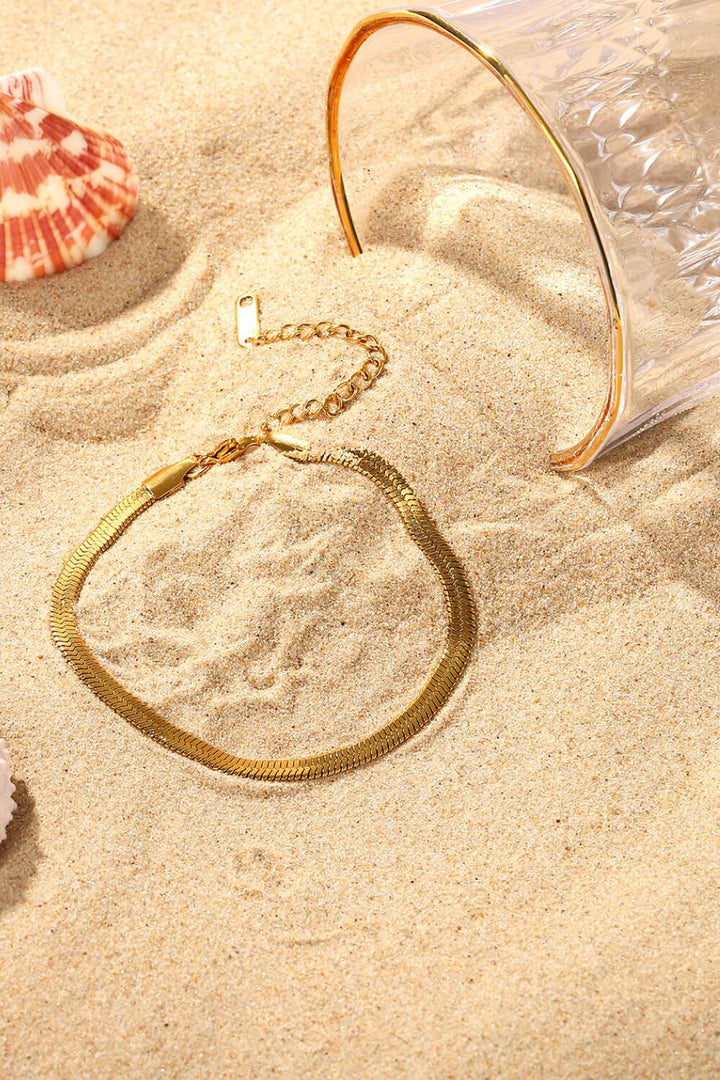 Herringbone Chain Stainless Steel Bracelet - Trendha