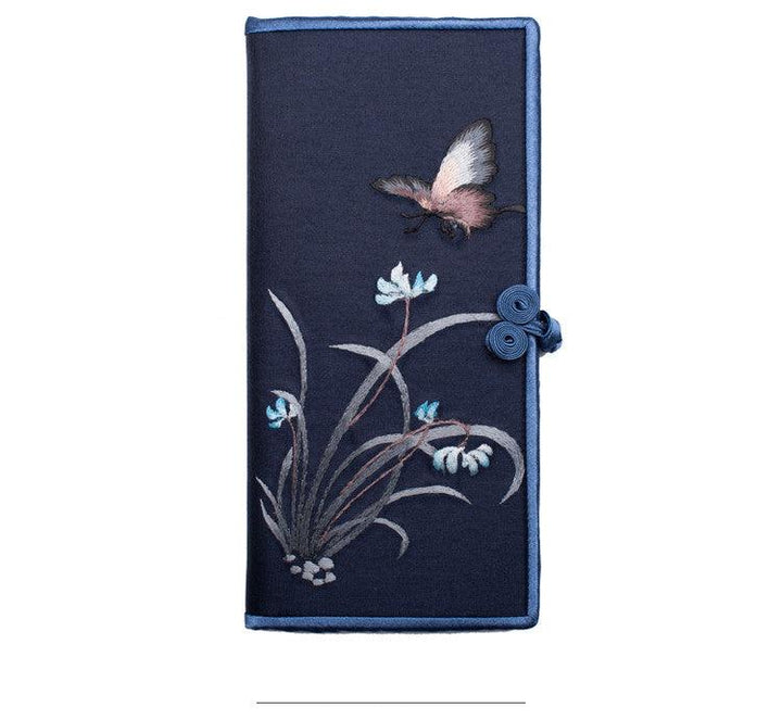 New Buckle Hand-embroidered Long Wallet - Trendha