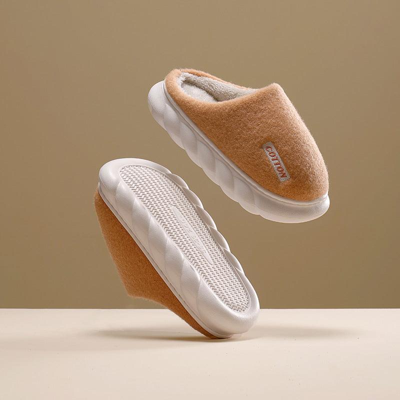Household Non-slip Warmth Thick-soled Cotton Slippers - Trendha