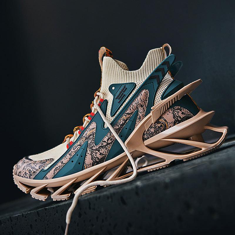 Casual Sports Shoes Breathable Thin Net Shoes Thick-soled Shock Absorption Running - Trendha