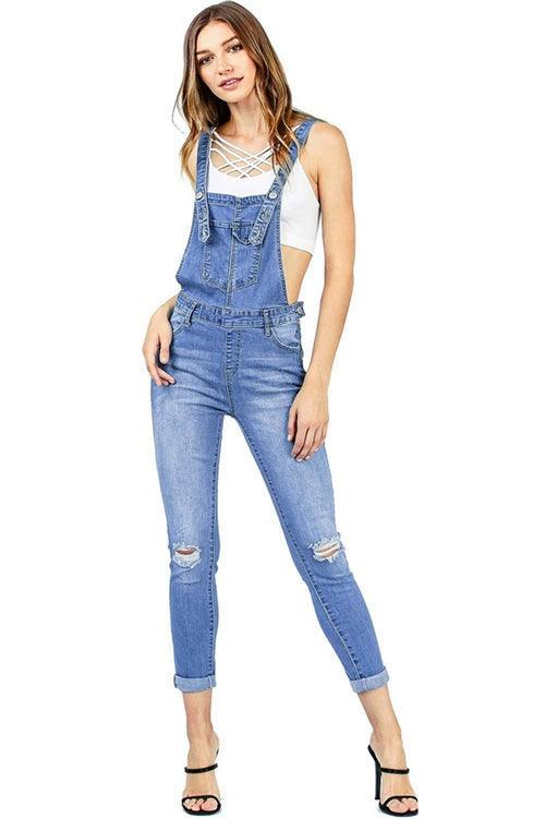 Bib jeans with straps - Trendha