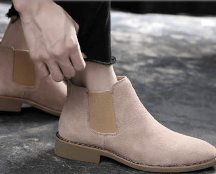 Men's pointed toe suede frosted Martin boots - Trendha