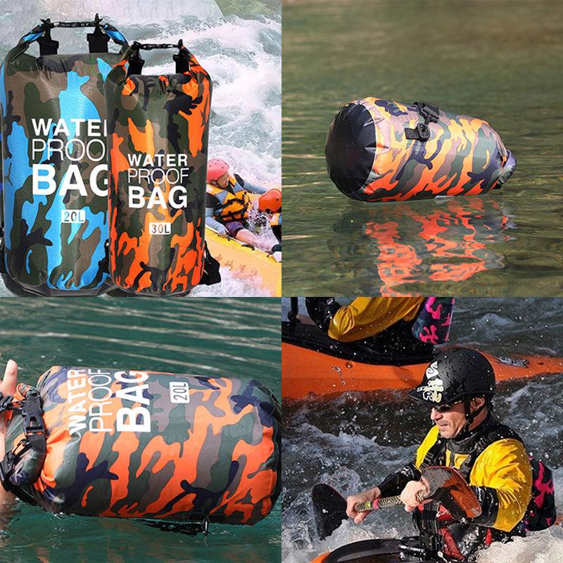 Outdoor Waterproof Bag Camouflage Polyester Double Shoulder Waterproof Bag Portable Beach Backpack - Trendha