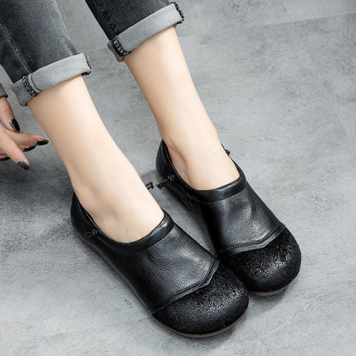 Leather Retro Casual Soft Sole Women's Shoes - Trendha