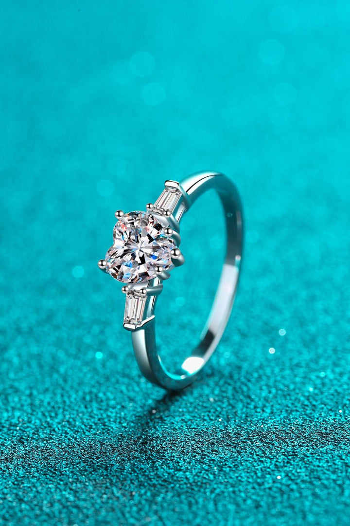 1.2 Carat Moissanite Heart Ring - Trendha