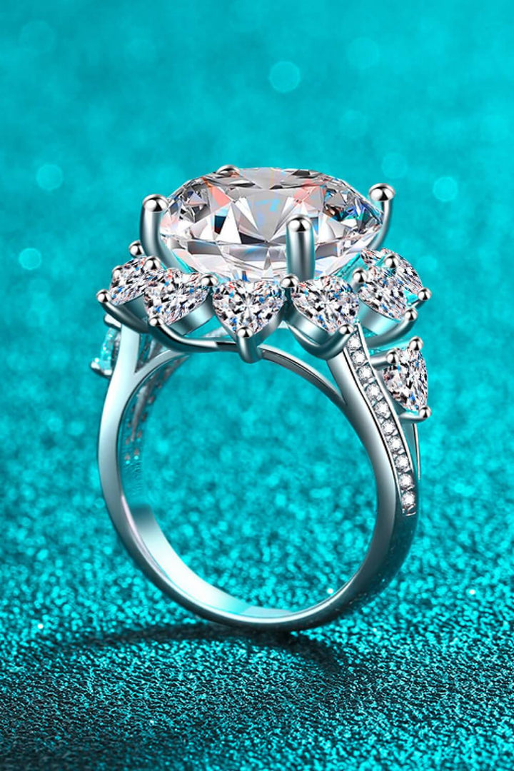 10 Carat Moissanite Flower-Shaped Ring - Trendha