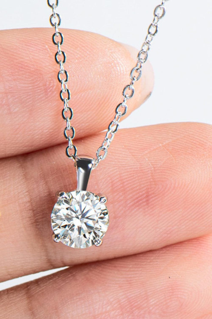 925 Sterling Silver 1 Carat Moissanite Chain-Link Necklace - Trendha