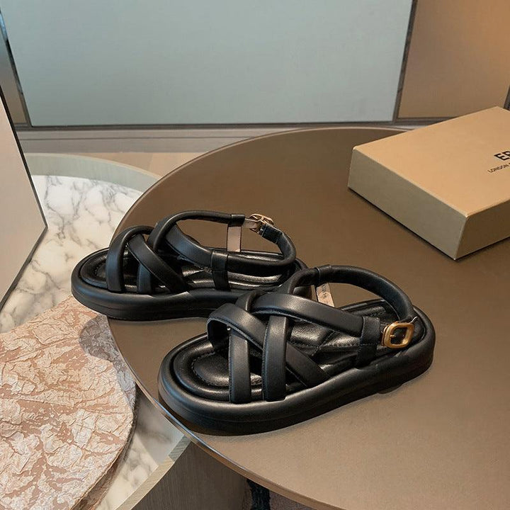 Casual Thick-soled Sandals Women's Summer Open-toe Thin Straps - Trendha