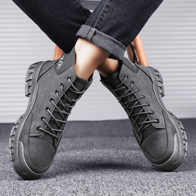 New Style Men's Shoes Fashion High Top Martin Boots - Trendha