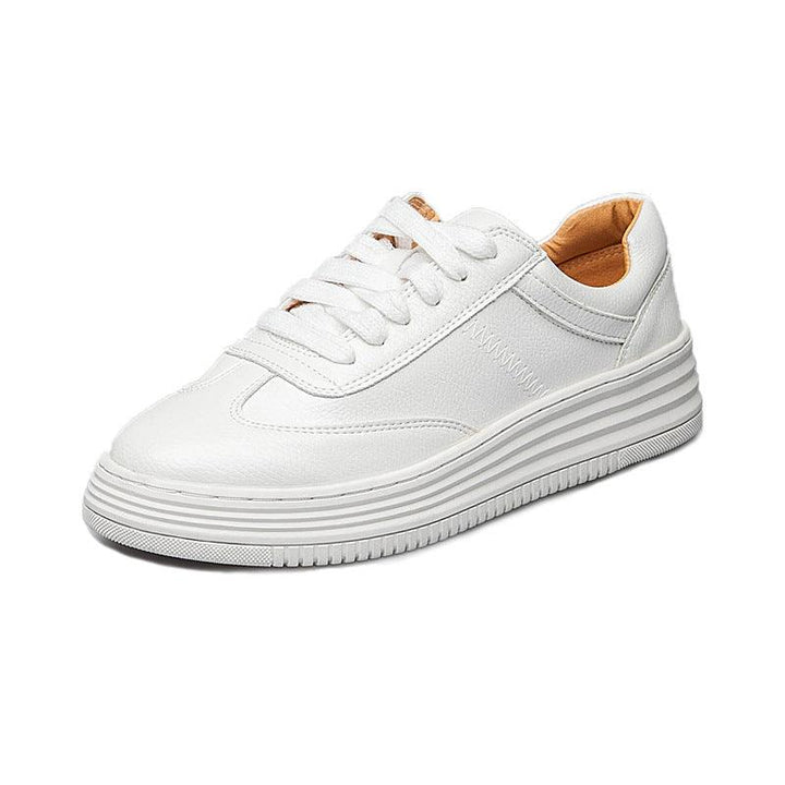 Thick-soled White Shoes Women's Lace-up Casual All-match Sports Shoes Sneakers - Trendha