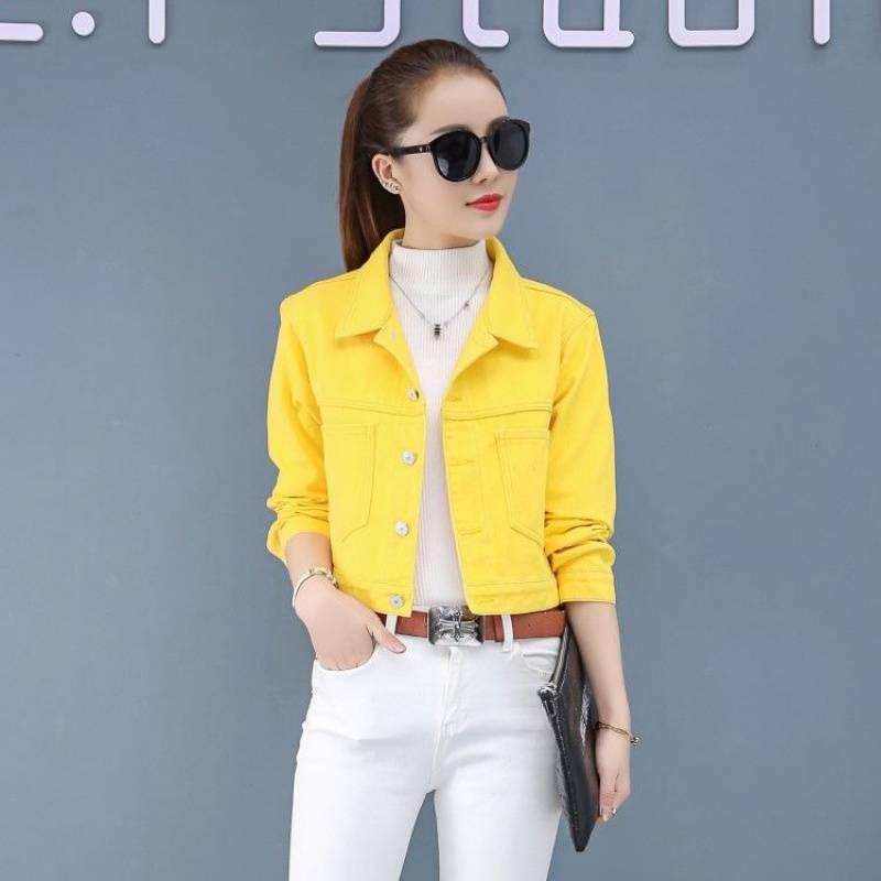 Fashion Simple Solid Color Short Denim Jacket - Trendha