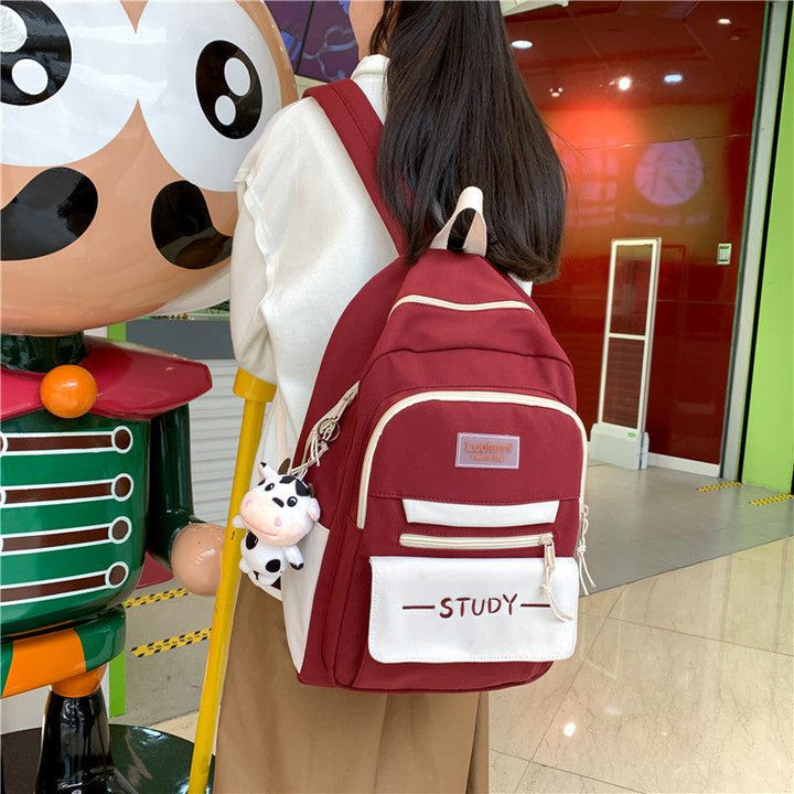 School Bag Female Junior High School Student Backpack Large Capacity Backpack - Trendha