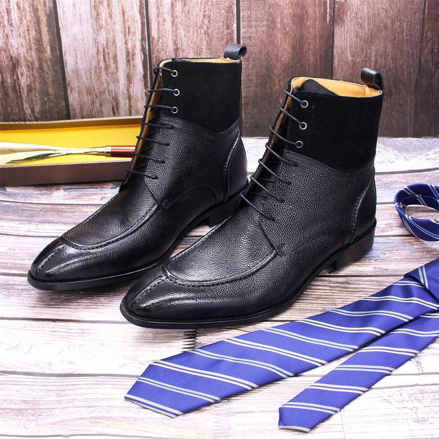 Trendy Motorcycle Boots Handmade Leather Men's Boots - Trendha