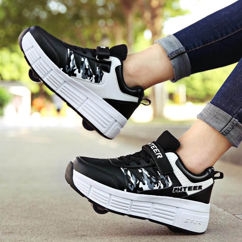 Two-wheel Invisible Children's Heelys Pulley Shoes - Trendha