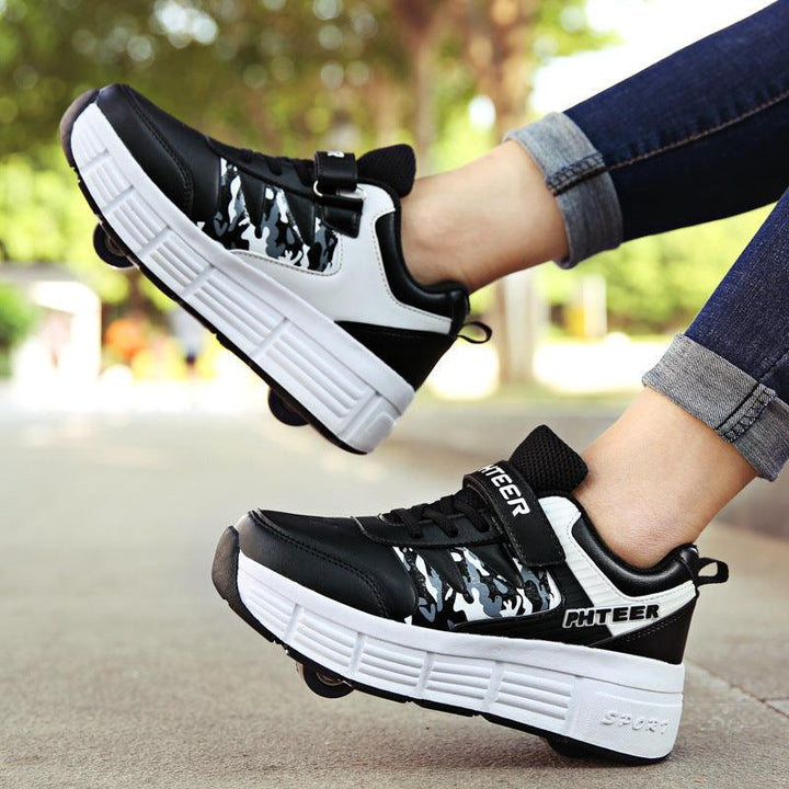 Two-wheel Invisible Children's Heelys Pulley Shoes - Trendha