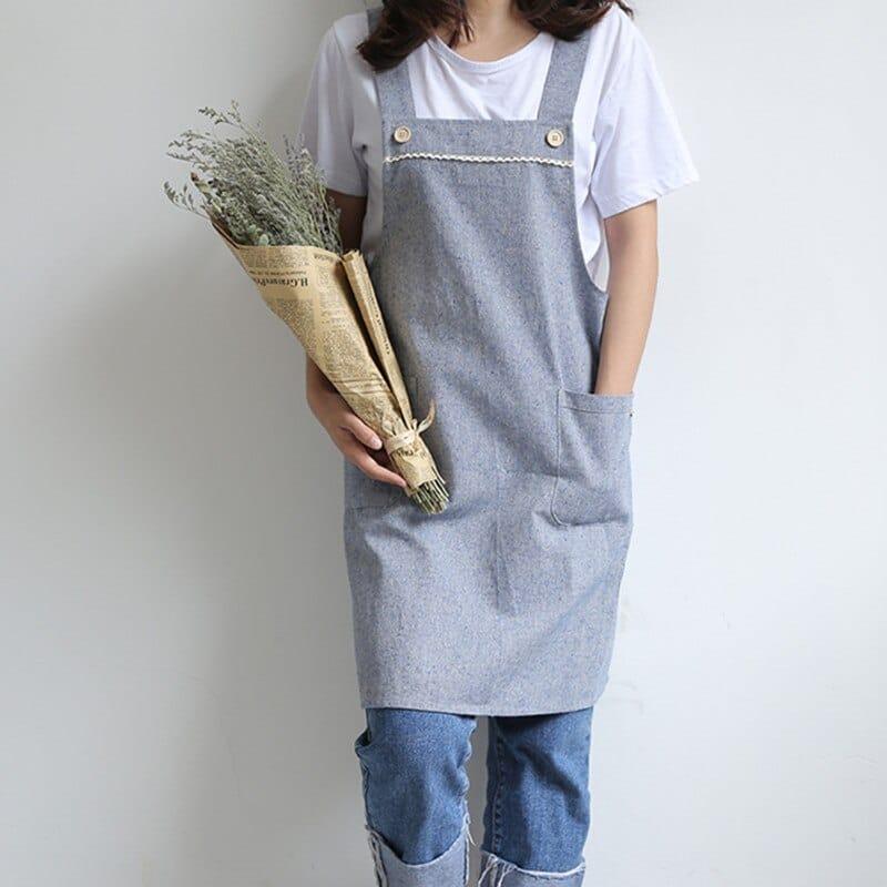 Barista Cafe Linen Long Apron - Trendha