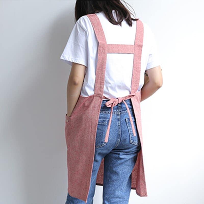 Barista Cafe Linen Long Apron - Trendha